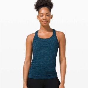 Lululemon Swiftly Tech Racerback Tank Top- Prism Stripe Turquoise Tide Multi